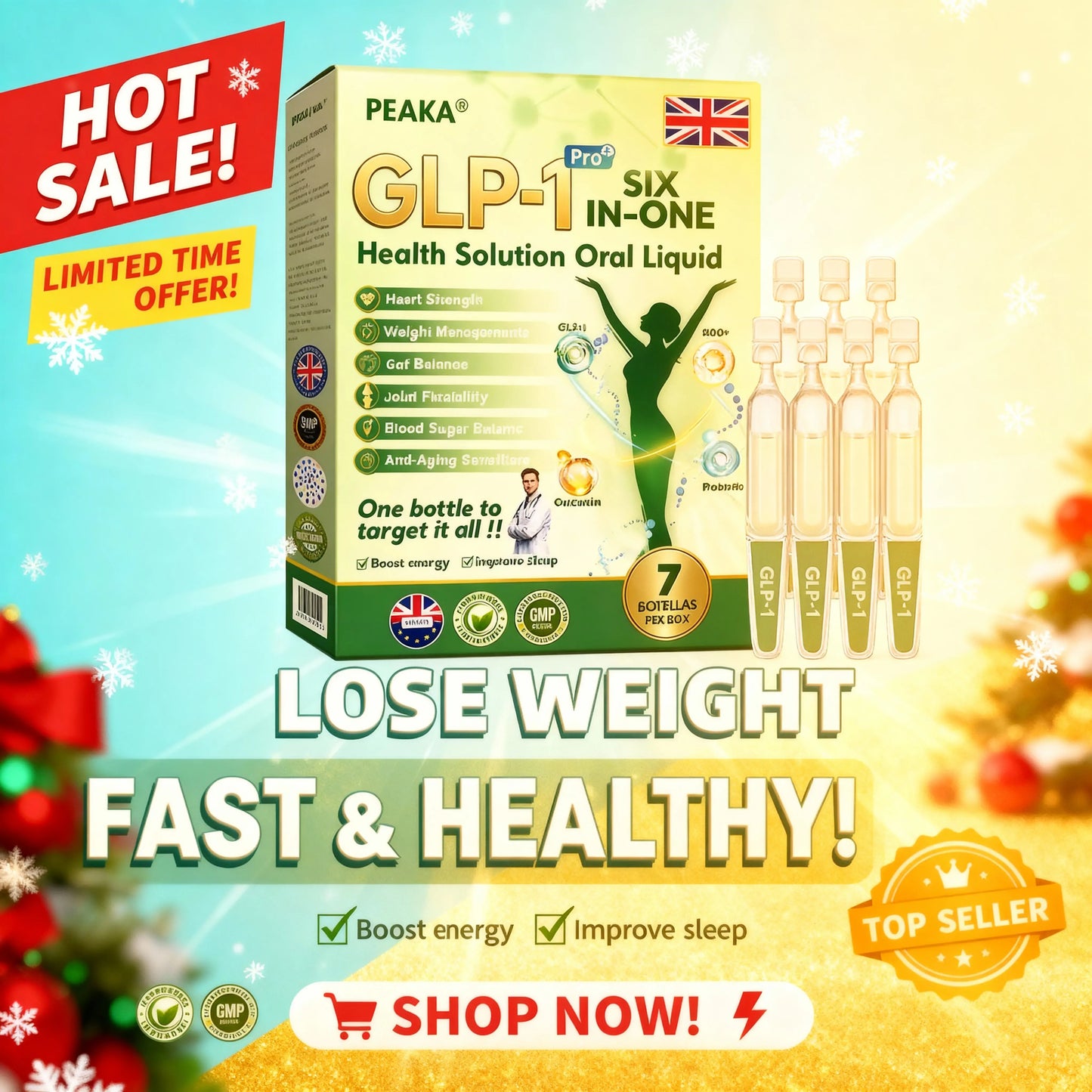 GB Last Chance  80% Off! ！！🌿！ PEAKA® GLP-1 Oral Solution — your all-in-one daily boost for weight ⚖️, heart ❤️, joints 🦵, sleep 😴, and more ✨ 2