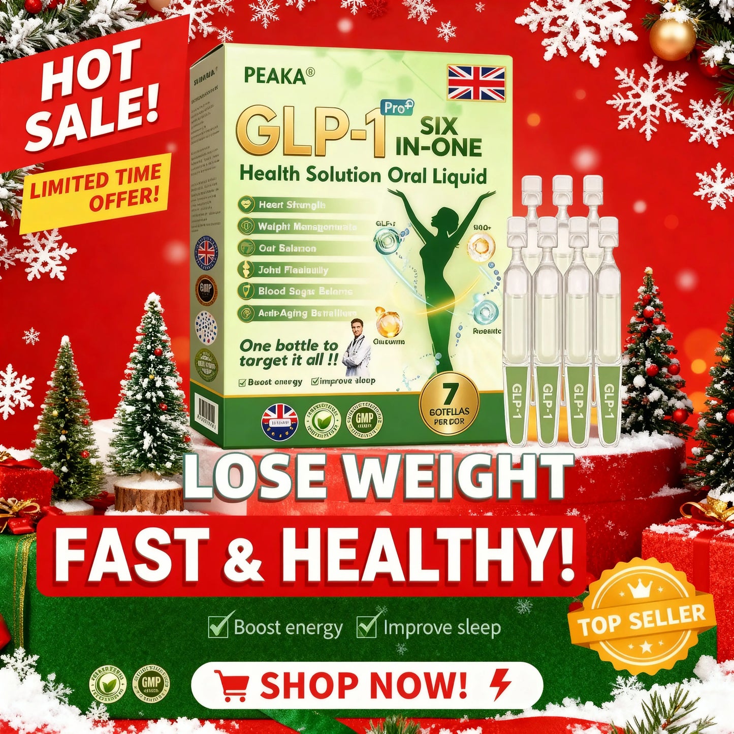 GB Last Chance  80% Off! ！！🌿！ PEAKA® GLP-1 Oral Solution — your all-in-one daily boost for weight ⚖️, heart ❤️, joints 🦵, sleep 😴, and more ✨ 1