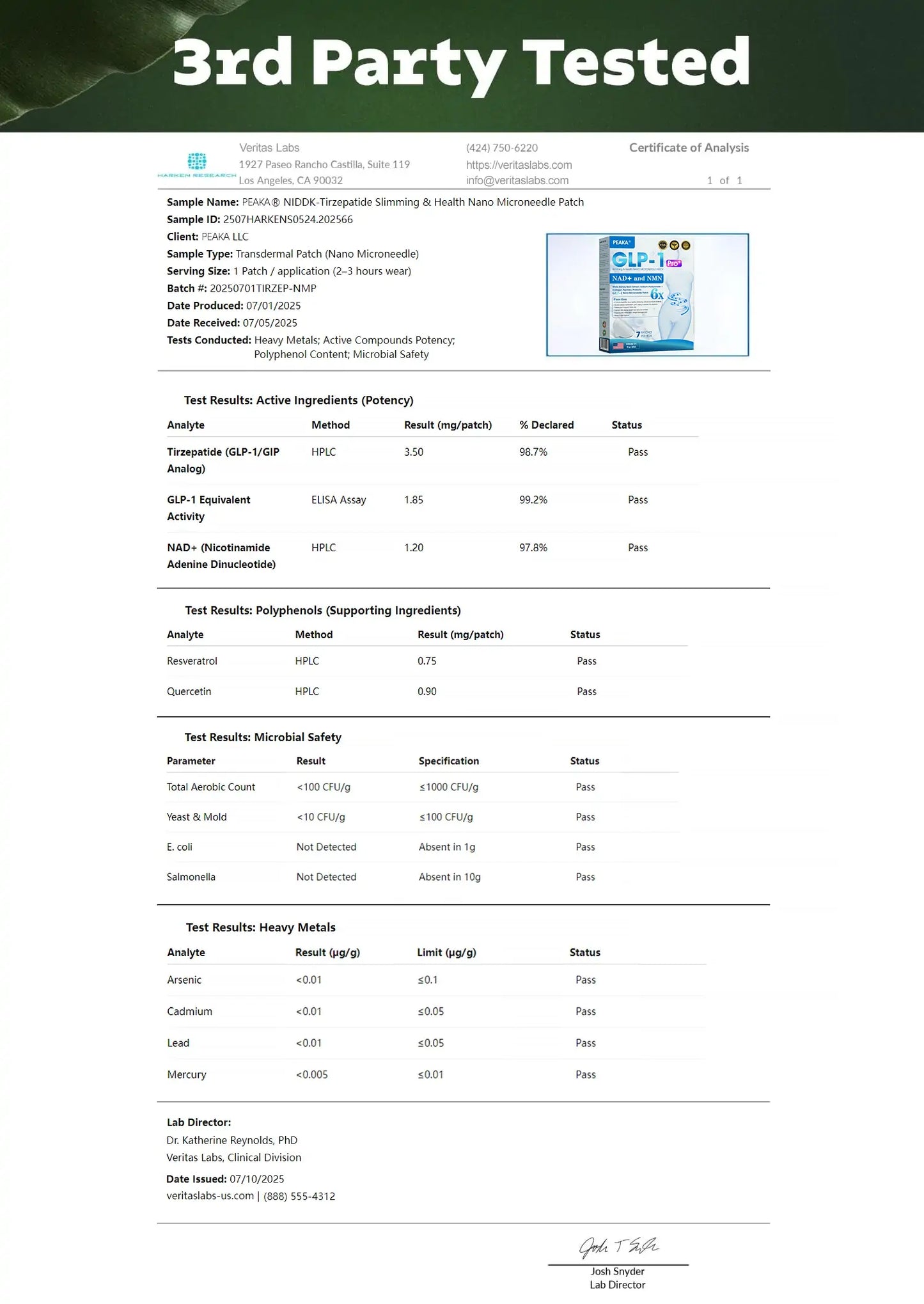 【Last Day Promotion 80% OFF🥇】PEAKA® GLP-1 & NAD+ Slimming & health NANO MICRONEEDLE PATCH🇺🇸(Zero Pain. 24/7 Release | Lose 20lbs FAST | 90% Sugar Drop | )👨‍⚕️