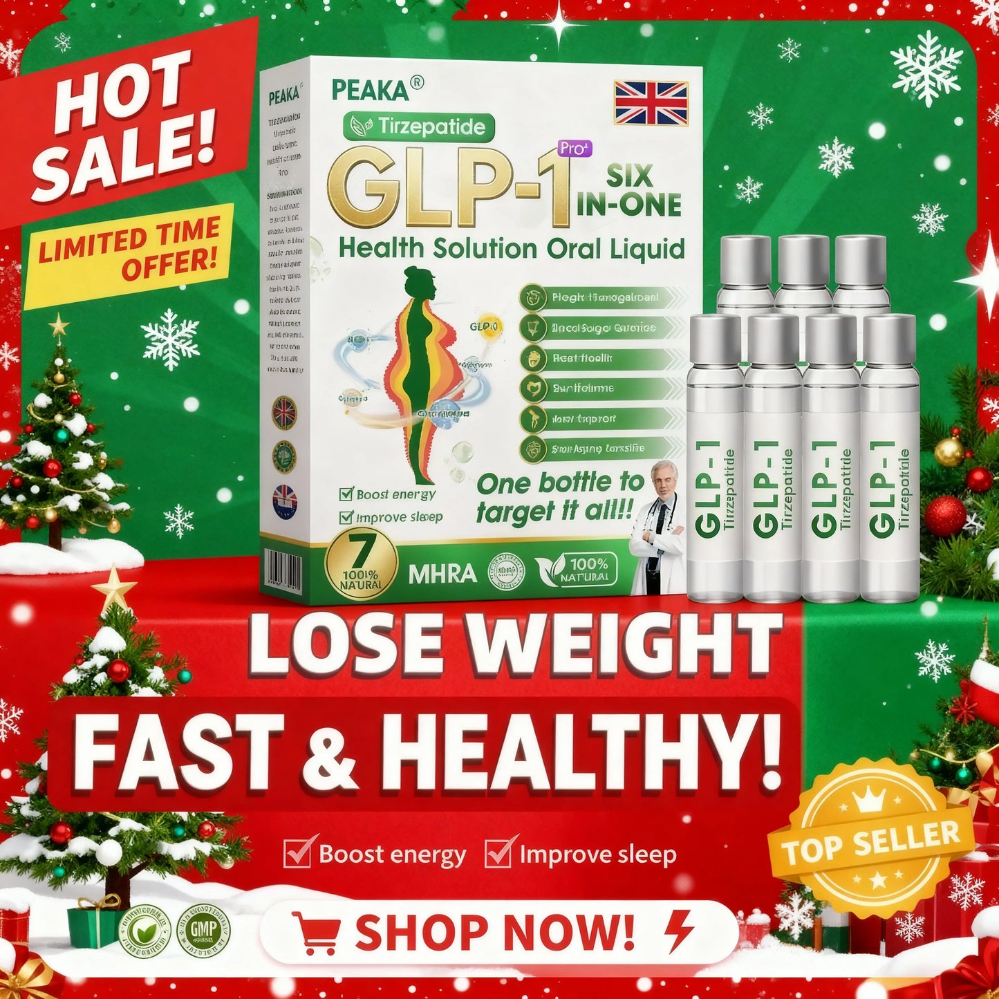 MHRA | Official UK 🇬🇧 Store — 𝐏𝐄𝐀𝐊𝐀® 𝐆𝐋𝐏-𝟏 𝐓𝐢𝐫𝐳𝐞𝐩𝐚𝐭𝐢𝐝𝐞 𝐒𝐢𝐱-𝐢𝐧-𝐎𝐧𝐞 𝗦𝗹𝗶𝗺 & 𝑯𝒆𝒂𝒍𝒕𝒉 𝑶𝒓𝒂𝒍 𝑺𝒐𝒍𝒖𝒕𝒊𝒐𝒏, GIP and GLP-1 Dual-Action Weight Loss Solution, One Bottle Daily, Results in 7 Days🛒